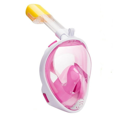 - Lightahead 180° Full Face Snorkel Diving Mask Anti-Fog Anti-Leak with Panoramic Full Face Easy Breath Design & Adjustable Head Straps (GoPro Compatible) (L/XL - PINK)
