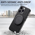 thumbnail image 5 of For iPhone 12 Case Retro Leather Circular Rotating Stand Shockproof Phone Case,Black,For iPhone 12, 5 of 7