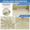 thumbnail image 3 of XINEAGE New 1 Piece Couch Covers for 2 Cushion (55"-69") Stretch Loveseat Sofa Cover Slipcover Jacquard Universal Furniture Protector with Elastic Bottom for Kids,Dog (Medium, Light Beige) C104, 3 of 3