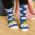 thumbnail image 3 of Women's Super Soft Warm Microfiber Fuzzy Cozy Unicorn Socks, 3 Pairs Color 04 Rainbow Clouds, 3 of 5