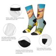 thumbnail image 3 of Cauagu Cozy Cartoon Backyard Print Crew Socks for Women and Men,Adult Athletic Running Socks 1-Pair Sports Socks Work Gear Socks with Moisture Wicking, 3 of 6