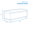 thumbnail image 4 of Patio Small Outdoor Ottoman Waterproof Ottoman Cover - Coffee Table Cover - Patio Ottoman Washable - Heavy Duty Furniture 33 Inch Beige, 4 of 5