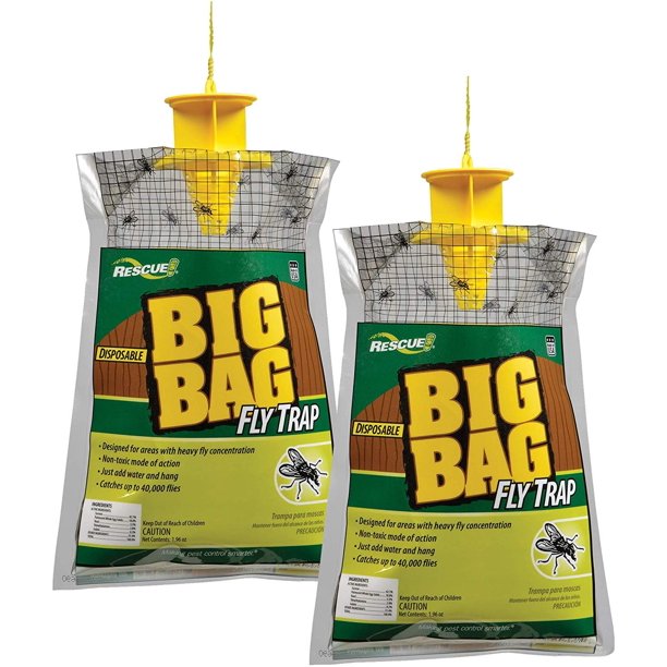RESCUE Outdoor NonToxic Disposable Big Bag Fly Trap, 24 Pack Walmart
