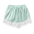 thumbnail image 6 of Cutuoiiu Womens Satin Shorts Casual Elastic Waist Solid Color with Lace Trim Side Pockets for Summer Home Wear, 6 of 6