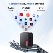 Blackview Mini PC 16GB RAM 512GB SSD, AMD Ryzen 3300U(Up to 3.5 GHz) Small Desktop Computer Windows 11 Pro , Dual 4K@60Hz, WiFi 6/Bluetooth 5.2, Mini Computers for Home/Business