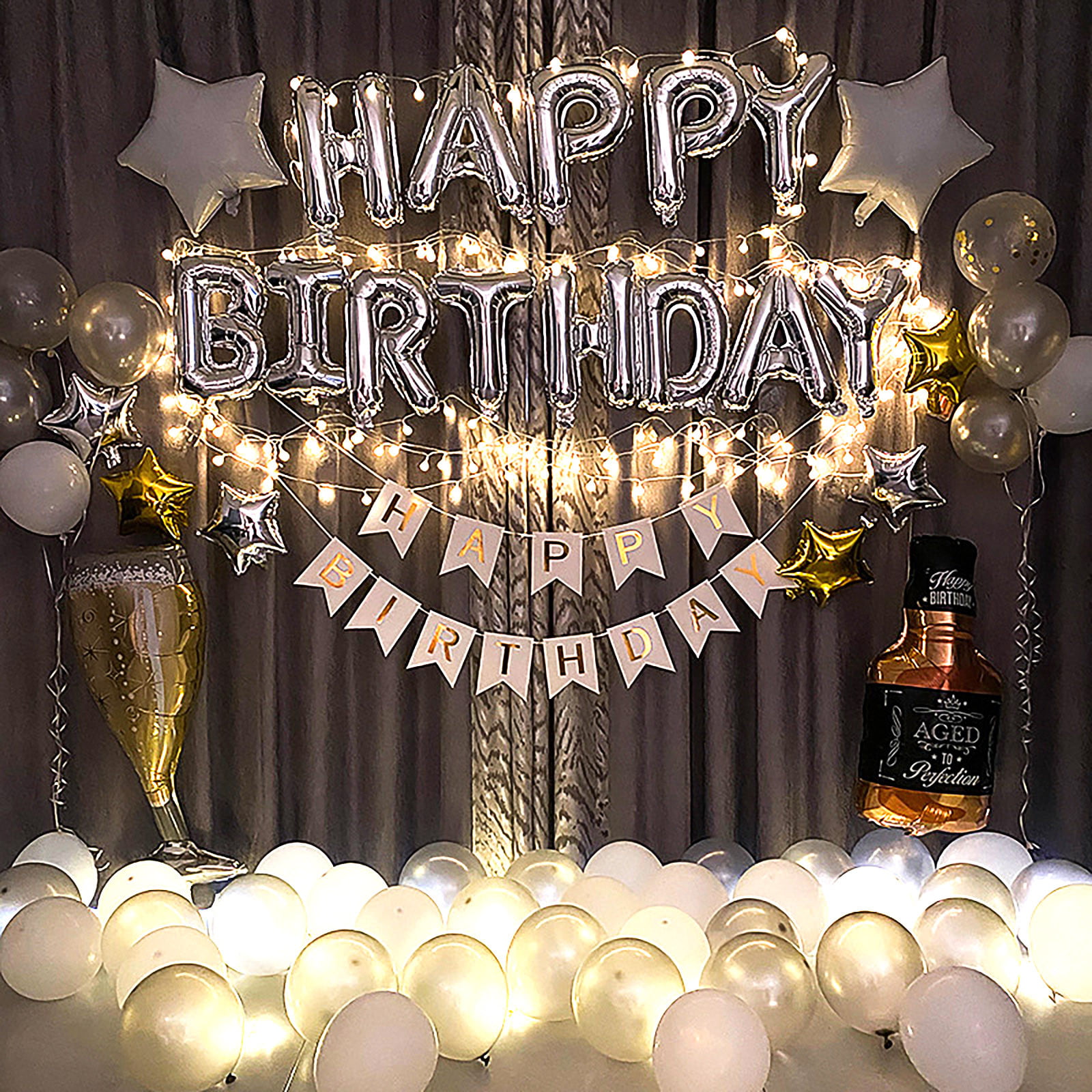 WQQZJJ Home Decor Birthday Party Letter Aluminum Film Balloon ...