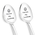 thumbnail image 1 of Cucharas de café, 2 cucharas de café con leche para regalo de pareja, cucharas de té grabadas, cuchara de helado de mango largo WD.WDQZL Hogar, 1 of 5