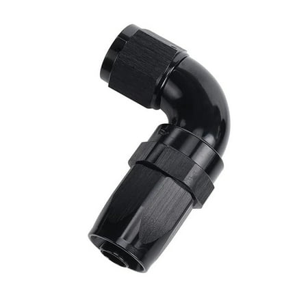 Black Universal 8AN 90 Degree Aluminum Full Flow Swivel Fitting Hose End Adapter