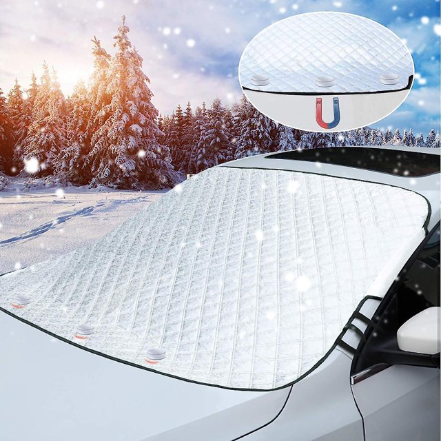 Protección solar del coche Parabrisas delantero Cubierta del parabrisas Imán Protección UV para verano Invierno contra la nieve, hielo, escarcha, polvo, sol plegable extraíble