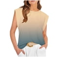 thumbnail image 1 of QUINDOS T-Shirts pour Femmes Gym Été Jaune Mode Décontracté Col Rond Sans Manches T-shirt Blouse Débardeur pour Femmes, 1 of 4