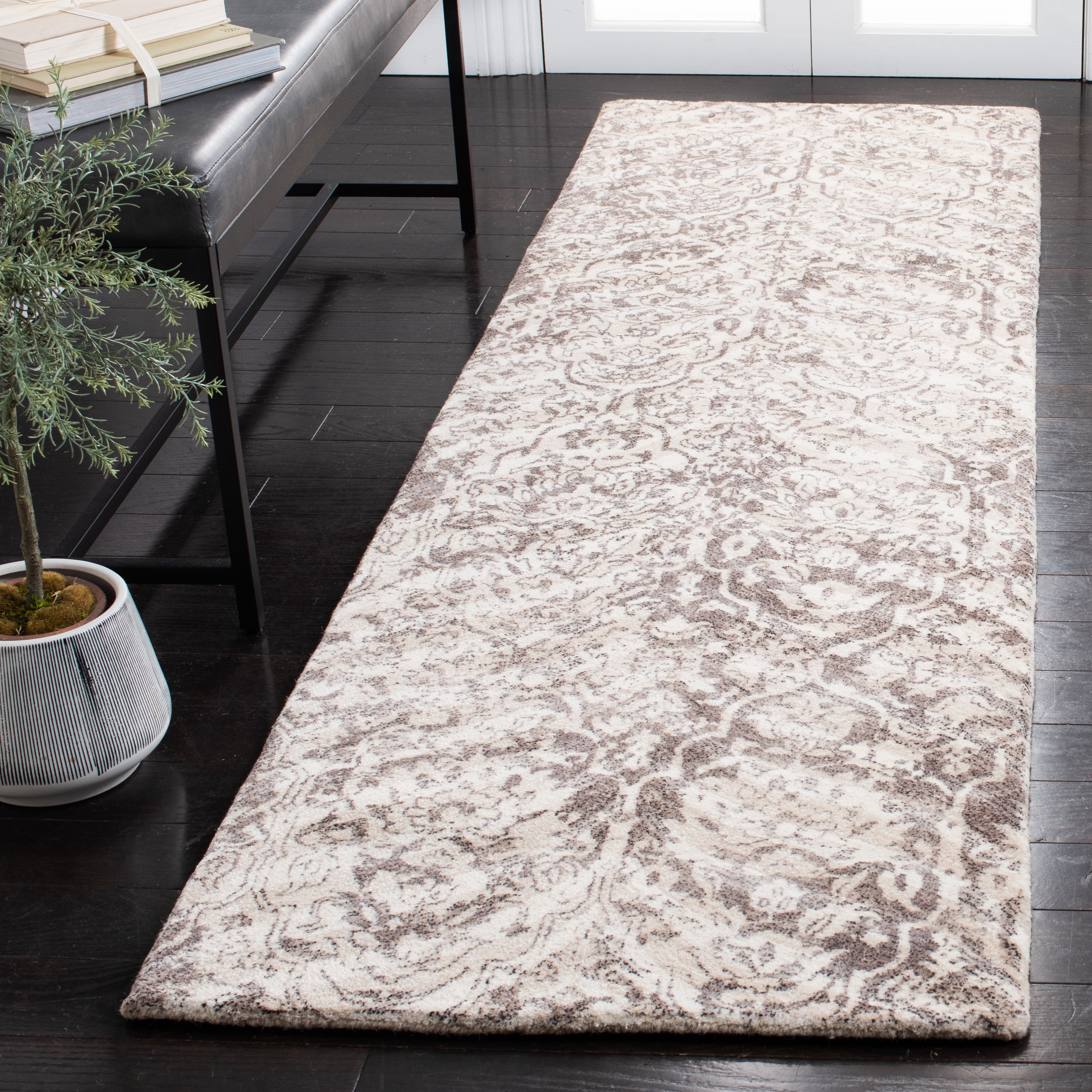 SAFAVIEH Restoration Vintage Delmar Abstract Runner Rug, Beige/Ivory, 2'3" x 8'