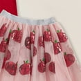 thumbnail image 4 of KPOPLK Toddler Baby Girl First Day Of School Outfits Ruffle Kindergarten Ribbed Knit Shirt + Tutu Skirt Set(Watermelon Red_3,7-8 Years), 4 of 7