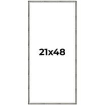 21x48 Frame Silver Grey Distressed Solid Wood Picture Frame | 0.75 Inch Moulding Width | Interior