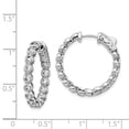 thumbnail image 2 of FB Jewels Sterling Silver CZ In and Out Round Hoop Earrings, 2 of 2