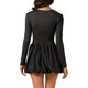 thumbnail image 3 of INSPIRE CHIC Vestido Mini para Mujeres con Escote Redondo, Mangas Largas, Ajustado, Falda Burbuja, Vestido de Cóctel Corto XL Negro, 3 of 6