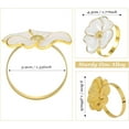 thumbnail image 2 of LShunze 6 Pcs White Flower Napkin Rings Bulk, Holiday Gold Cloth Napkin Rings Floral Serviette Buckles Party Table Decor for Baby Shower Fall Thanksgiving Wedding Banquet Dinner Daily Use, 2 of 6