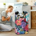 thumbnail image 5 of Yayeee Freestanding Laundry Hamper with Handle Collapsible Large Storage Basket for Clothes, Serene Floral Pattern, 5 of 7