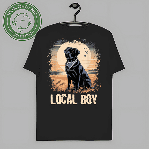 Vintage Bleached Local Boy Funny Dog Meme Black Lab Hunting Dog Graphic Shirt Hoodie Sweater-TH65333