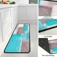 thumbnail image 4 of Protikol Abstract Kitchen Rugs Set of 2 Turquoise and Grey Non-Slip Kitchen Floor Rug and Mat Teal Comfort Standing Area Mat for Kitchen Living Room Laundry Outdoor Decor 17"x48"+17"x24", 4 of 6