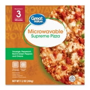 Great Value Microwavable Supreme Pizza, 7.2 oz (Frozen)