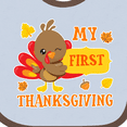 thumbnail image 4 of Inktastic My First Thanksgiving with Turkey and Leaves Boys or Girls Baby Bib, 4 of 4