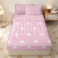 thumbnail image 2 of Erosebridal Soft Pastel Dot Grid Zipper Twin Comforter Sets with Fitted Sheet and 2 Pillowcases,Solid Plain Reverse Side Zipper Bedding Set,Blush Pink,4-Piece,Pink Reversible, 2 of 6