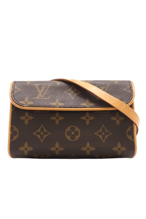 Pre-Owned LOUIS VUITTON Monogram Florentine M51855 Pouch, Brown Coated Canvas, Women's