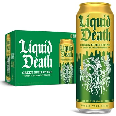 Pack of 2 - Liquid Death, Green Guillotine Iced Tea, 8-Pack (19.2 Oz Cans), Green Tea, Low Calorie, No Artificial Sweeteners, B12 & B6 Vitamins
