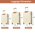 thumbnail image 5 of Luggage Sets 3 Piece, Hardside Expandable Ultra Durable PC Lightweight Carry On, Travel Suitcase Set with TSA Lock Spinner Wheels, Antique White, 5 of 8