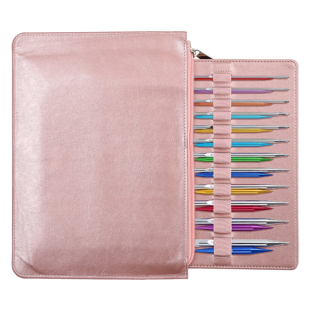 Zeiwohndc 12Pairs Interchangeable Aluminum Tunisian Crochet Hook Set for Sweater Blanket