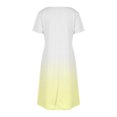 thumbnail image 5 of GaThRRgYP Breathable Cotton Short Sleeve Round Neck Dress-Casual Chic,Women's Fashion Summer Gradient Short-sleeved V-neck Casual Dress Yellow M, 5 of 8