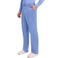 thumbnail image 4 of Cherokee Mens Scrub Pants with Cargo Pockets, Two-Way Stretch Modern fit Button Closure with Inside Drawstring Pants - WW140, XL Tall, Ciel Blue, 4 of 7