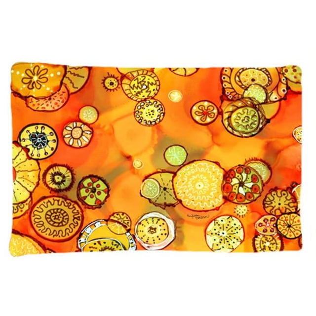 Carolines Treasures 8987PILLOWCASE Abstract Flowers in Oranges & Yellows Fabric Standard Pillowcase