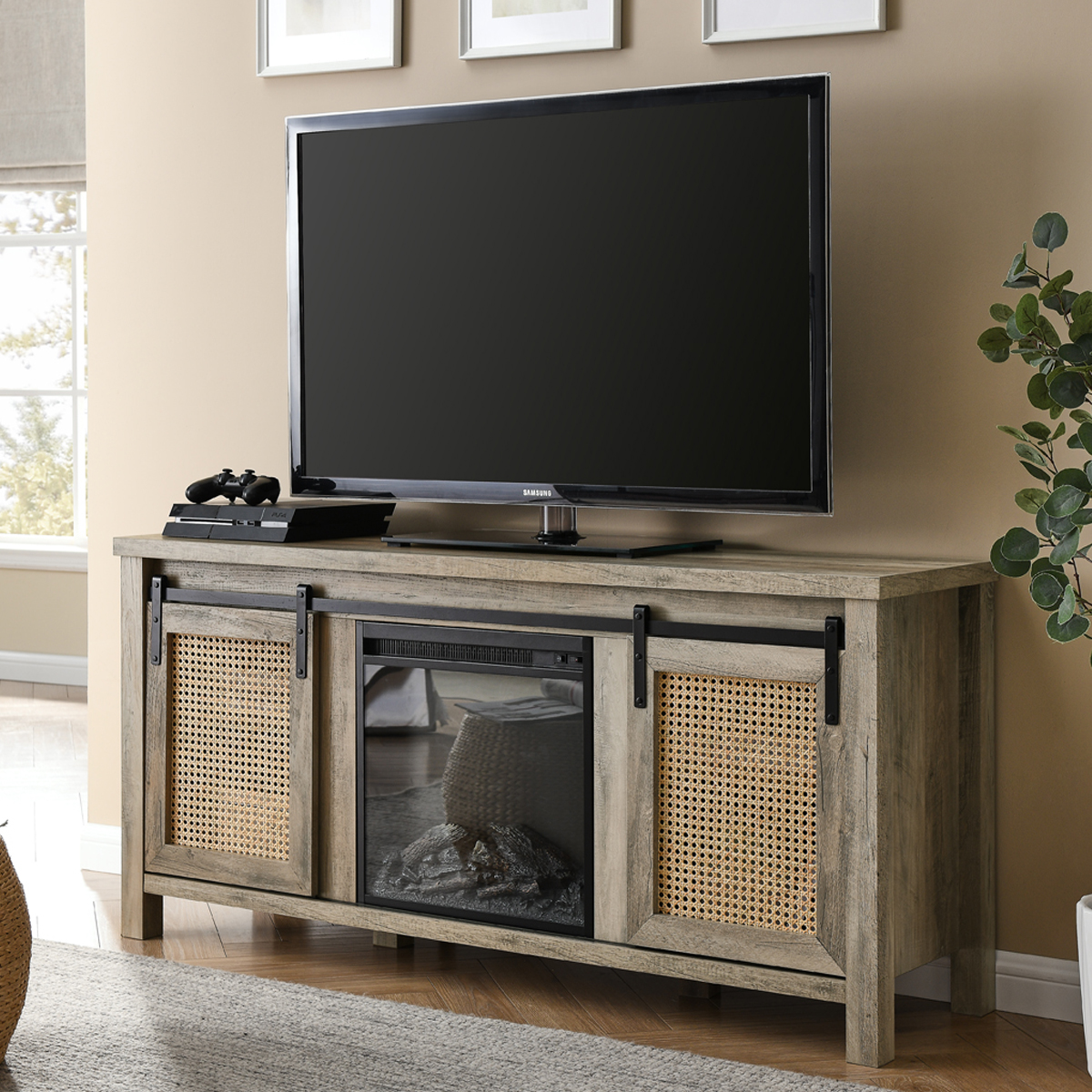 Electric Fireplace Heater TV Stand for TVs Up to 55", 47 Inch TV
