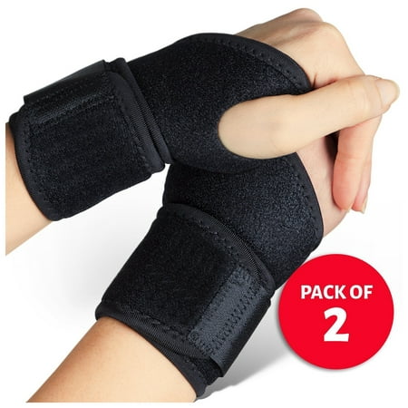 Adjustable Athletic Wrist Brace for Men & Women, Support for Carpal Tunnel, Tendonitis, Weightlifting,( Black /1 Pair (Best Wrist Brace For Tendonitis)