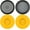 Yellow, variant on SOULWIT Earpads for Grado SR60/SR60e/SR60i/SR60is/SR60x, SR80/SR80e/SR80i/SR80is/SR80x, SR125/SR125e/SR125i/SR125is/SR125x, Ear Pads Cushions for SR225/225e/225i/225x/325/325e/325i/325x - Black