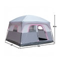 thumbnail image 4 of Hassch 6 Person Waterproof Camping Tent, Windproof Easy Setup Family Tent with Carry Bag for Hiking, Traveling, Climbing, Gray & Red, 4 of 10