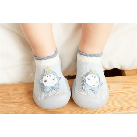 

Quealent Baby Girl Shoes Unisex Baby Boys Girls Booties Cotton Crib Shoes Soft Sole Non-Slip Toddler Winter Warm Cozy Prewalker Boots Blue 6 Months