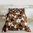 thumbnail image 2 of Manfei Western Cowboy Horseshoe Full Size Comforter Sets 3-Piece for Teens Adults,Exotic Style Bedding Comforter Set,Farmhouse Animal Cow Print Lightweight Bedding Sets,Breathable Home Decor, 2 of 8