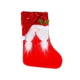 thumbnail image 2 of Calcetines navideños con gorro de purpurina Fiudx, calcetines navideños con dulces, bolsa de regalo sin rostro para ancianos, colgante de decoración navideña, 2 of 4