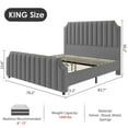 thumbnail image 3 of Bed Frame, Upholstered Bed Frame with Headboard and Footboard, Queen Size Bed Frame with Strong Wooden Slats Support, No Box Spring Required, 3 of 9