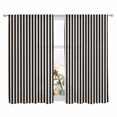 thumbnail image 2 of Black Striped Semi Sheer Window Curtains 63 Inches Long, Modern Simple Farmhouse Beige Vintage Rod Pocket Voile Chiffon Curtain Light Filtering Drapes for Living Room, Kitchen, 52"x63", 2 Panels, 2 of 9