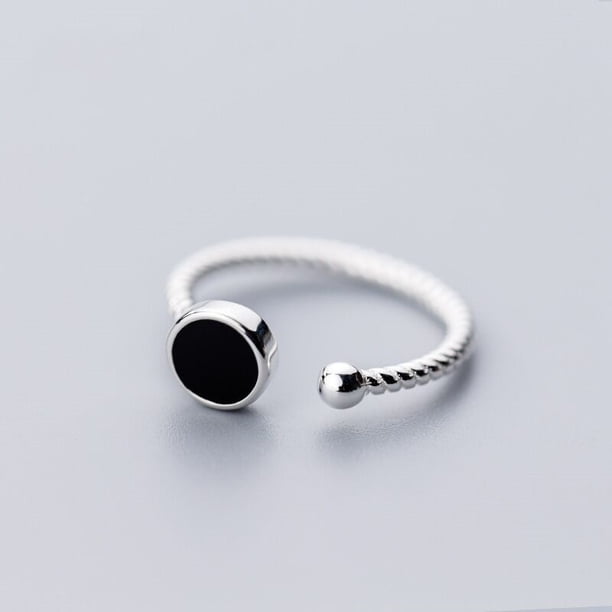 Nuevo en Plata de Ley 925, anillos redondos con pegamento de goteo para mujer, regalo de San Valentín, accesorios de joyería de lujo para boda, previene alergias