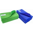 thumbnail image 1 of 16 Pack Microfiber Scrub Dish Cleaning Cloth, Non-Scratch, Reusable & Durable for Pan Pot Dish Cooktop Stovetop Counter Kitchen Household, Machine Washable, 6 x 6 Inch, Blue & Green Assorted, 1 of 8