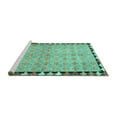 thumbnail image 2 of Ahgly Company Machine Washable Indoor Square Southwestern Turquoise Blue Country Area Rugs, 8' Square, 2 of 4