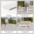 thumbnail image 4 of Better Homes & Gardens Ezra 4-Piece Outdoor HDPE Conversation Set, White with Neutral Palm Cushions, 4 of 9