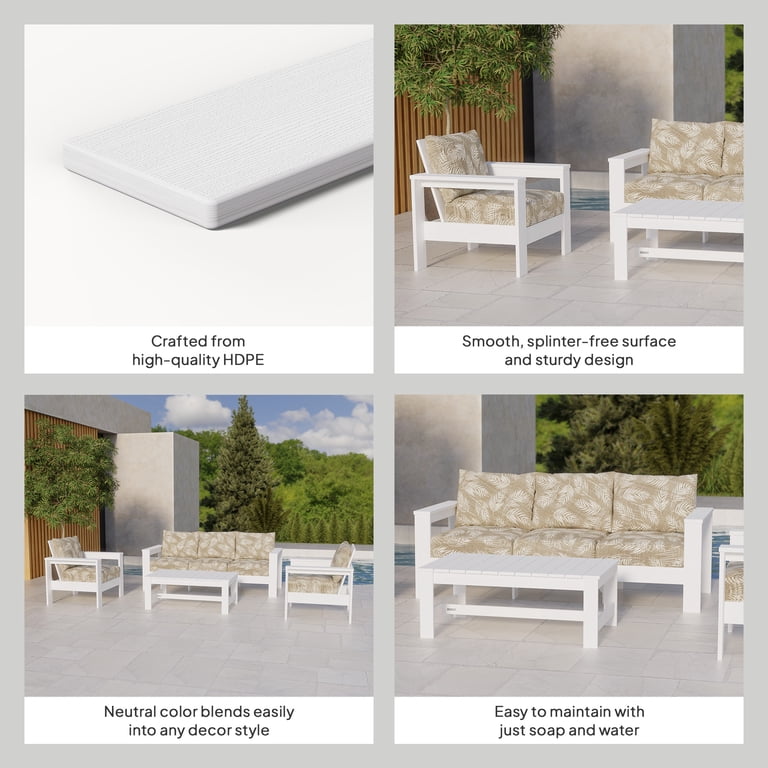 Better Homes & Gardens Ezra 4-Piece Outdoor HDPE Conversation Set