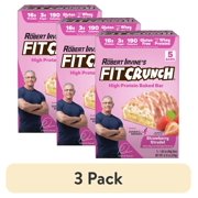 (3 pack) FITCRUNCH Strawberry Strudel, High Protein Baked Bar, 16g Protein, 5ct