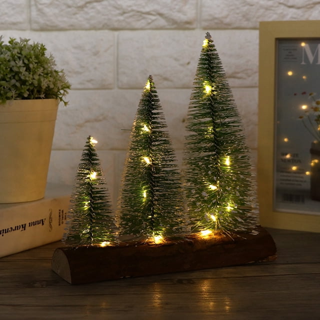 Mini escritorio LED luces árbol de Navidad decoración hogar Navidad Festival regalo ornamento luz cálida Jadeshay moderno