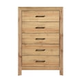 thumbnail image 6 of Modern 5pc Full Bedroom Set Natural Finish Chevron Design Bed Furniture, 6 of 7